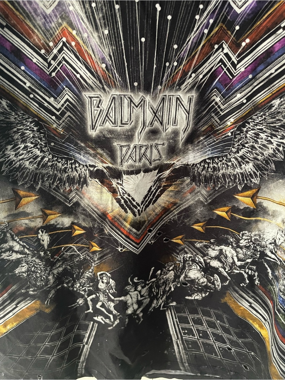 Men’s Balmain graphic distressed galaxy tee, size Medium - Picture 2 of 7